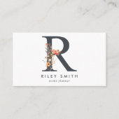 Boho-wildbloemmonogram initiaal R Visitekaartje (Voorkant)