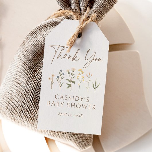 Boho Wilde Bloem Baby Shower Cadeaulabel