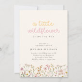 Boho Wilde Bloem Baby Shower Uitnodiging (Voorkant)