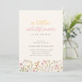 Boho Wilde Bloem Baby Shower Uitnodiging (Staand voorkant)