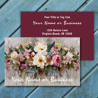 Boho wilde bloem bloemschikking visitekaartje