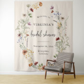 Boho Wilde Bloem Bruidsdouche Wandkleed (In situ)