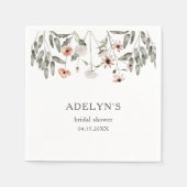 Boho Wilde Bloem Bruidsfeest Servet (Voorkant)