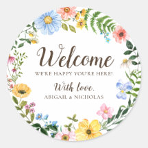 Boho Wilde Bloem Bruiloft Welkom Sticker Zak Label