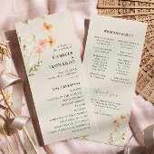 Boho Wilde Bloem Bruiloftsprogramma  Programma