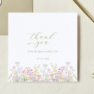 Boho Wilde Bloem Elegante Bruiloft Borrel Bedankkaart