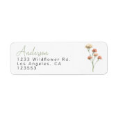 Boho Wilde Bloem Frame Retouradres Etiket (Voorkant)