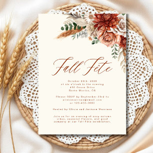 Boho Wilde Bloem Herfstfeest Viering Kaart