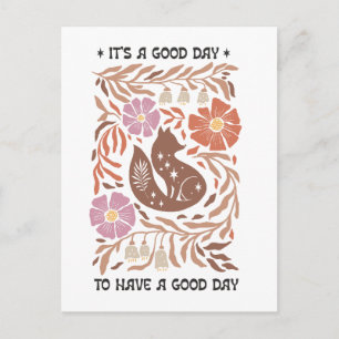 Boho Wilde Bloem Het Is Een Goede Dag Om Een Goede Briefkaart