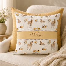 Boho Wilde Bloem Paard Monogram Patroon