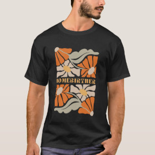 Boho Wilde Bloem Thuisbevalling Verloskundige Baby T-shirt