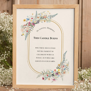 Boho Wilde Bloem Varens Bruiloft Deze Kaars BrandT Poster