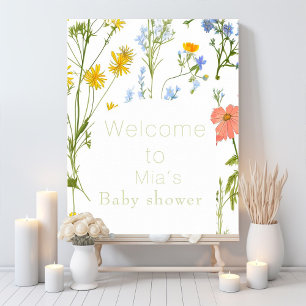 Boho wilde bloemen Baby shower Poster