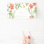 Boho wilde bloemen Baby shower Spandoek (Insitu)