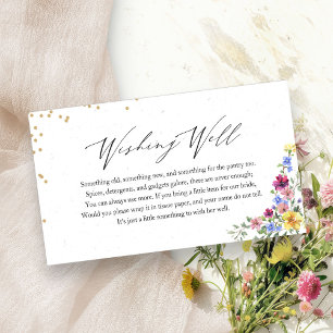 Boho wilde bloemen bruidsdouche wensput kaartje informatiekaartje