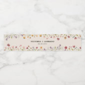 Boho Wilde Bloemen Bruiloft Waterfles Labels Etiket (Enkel label)