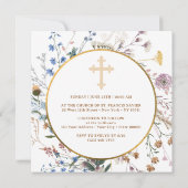 Boho wilde bloemen Cirkel Doop Kaart (Achterkant)