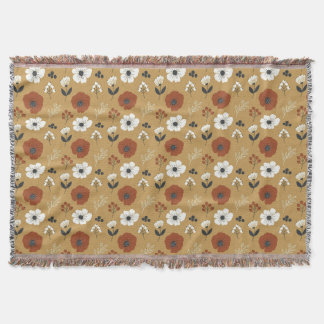 Boho-wilde bloemen- en besprint deken