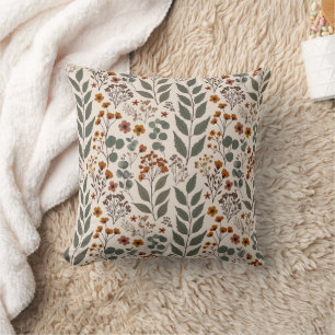 Boho wilde bloemen en Eucalyptus patroon Kussen