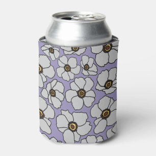 Boho wilde bloemen op lavendel blikjeskoeler