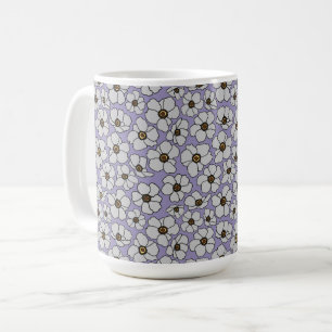 Boho Wilde Bloemen Op Lavendel Koffiemok