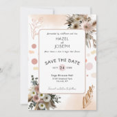 Boho Wilde Bloemen Romance | Rustieke Natuur Bloem Save The Date (Voorkant)