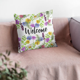 Boho wilde bloemen rustieke bloemen buitenkussen