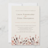 Boho Wilde Bloemen Trouw Uitnodiging (Voorkant)