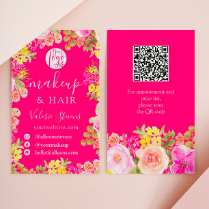 Boho wilde bloemen tuin waterverf make-up haar visitekaartje