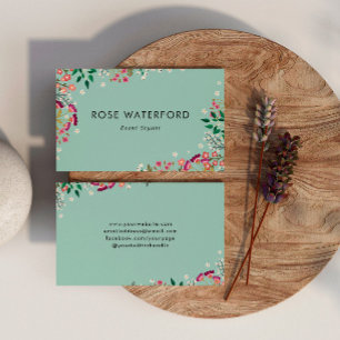 Boho Wilde Bloemen Visitekaartje