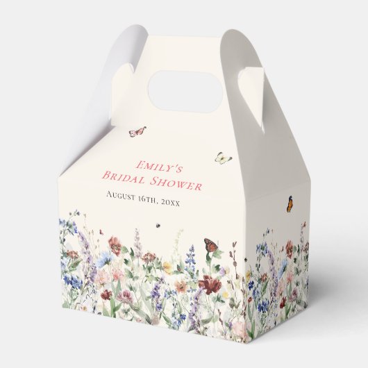 Boho Wilde Bloemen Vlinders  Bedankdoosjes (Achterkant)