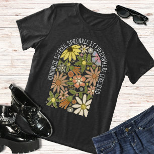 Boho Wilde Bloemen Vriendelijkheid is gratis lente Tri-Blend Shirt