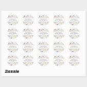 Boho Wilde Bloemen Weide Bruidsfeest Sticker (Vel)