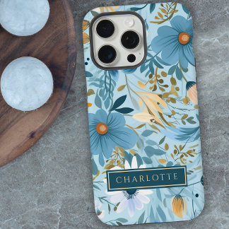 Boho Wilde Bloementuin Blauwe Bloemen iPhone 15 Pro Max Hoesje