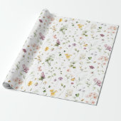Boho wilde bloementuin bloemmotief cadeaupapier (Uitgerold)