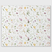 Boho wilde bloementuin bloempatroon cadeaupapier (Vlak)