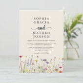 Boho Wilde Bloementuin Elegante Wilde Bloem Save The Date (Staand voorkant)