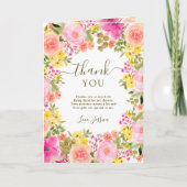 Boho wilde bloementuin foto bruidsmeisjesfeest bedankkaart (Voorkant)