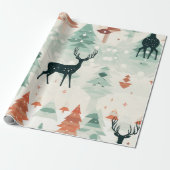 Boho wilde bosherten cadeaupapier (Uitgerold)
