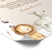 Boho Wilde Dieren Pampas Grass Baby Sock Hunt Poster (Hoek)