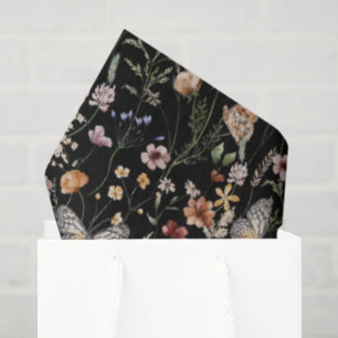 Boho-wildebloem tissuepapier huwelijkscadeauverpak