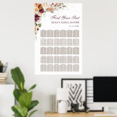 Boho Wildflower Achtertuin Bruiloft Zitkaarten Poster (Thuiskantoor)