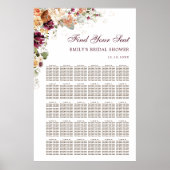 Boho Wildflower Achtertuin Bruiloft Zitkaarten Poster (Voorkant)