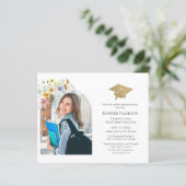 Boho Wildflower Afstudeerfeest Fotouitnodiging (Staand voorkant)