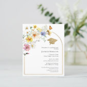 Boho Wildflower Afstudeerfeest Fotouitnodiging (Staand voorkant)