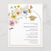 Boho Wildflower Afstudeerfeest Fotouitnodiging (Voorkant)