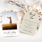 Boho Wildflower Afstuderen bedankje Kaart