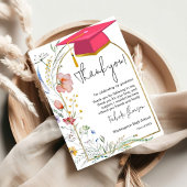 Boho WIldflower afstuderen foto dank u Kaart