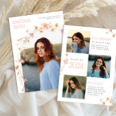 Boho Wildflower Afstuderen Fotouitnodiging Kaart