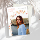 Boho Wildflower Afstuderen Fotouitnodiging Kaart